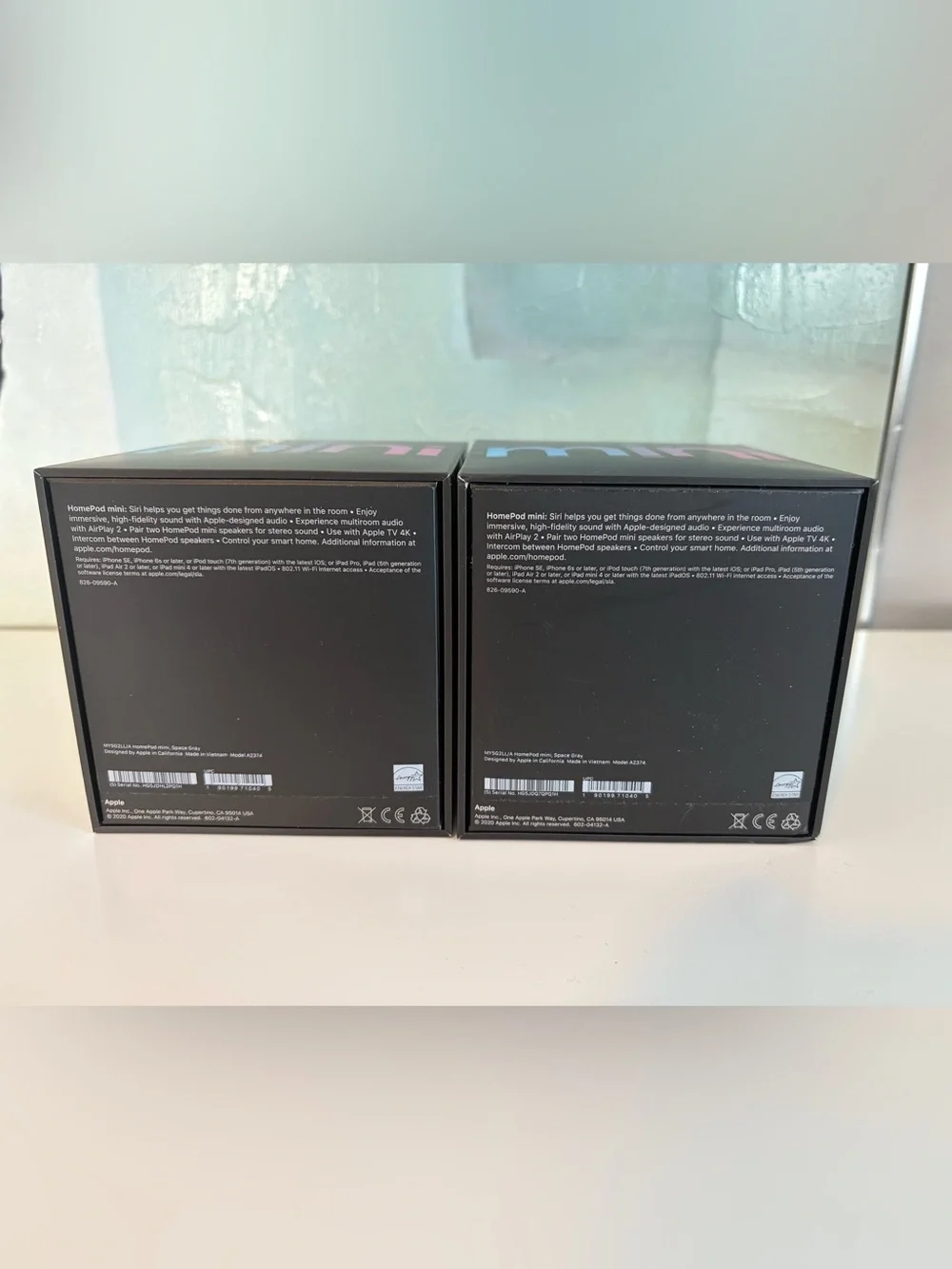 2 x Apple HomePod mini Space Gray Boxes Only - No Speakers
